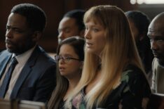 Dulé Hill as Brandon Drysdale, Imogen Faith Reid as Natalia, Christina Hendricks as Cynthia Mans, and Jerod Haynes in 'Good American Family' on Hulu