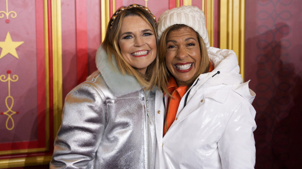 Hoda Kotb and Savannah Guthrie at the Macy's Thanksgiving Day Parade