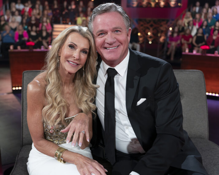 Joan Vassos with Chock Chapple during the finale of 'The Golden Bachelorette'