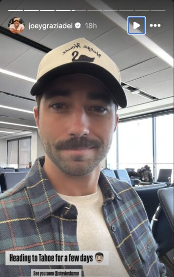 Joey Graziadei at the Airport Heading to Tahoe