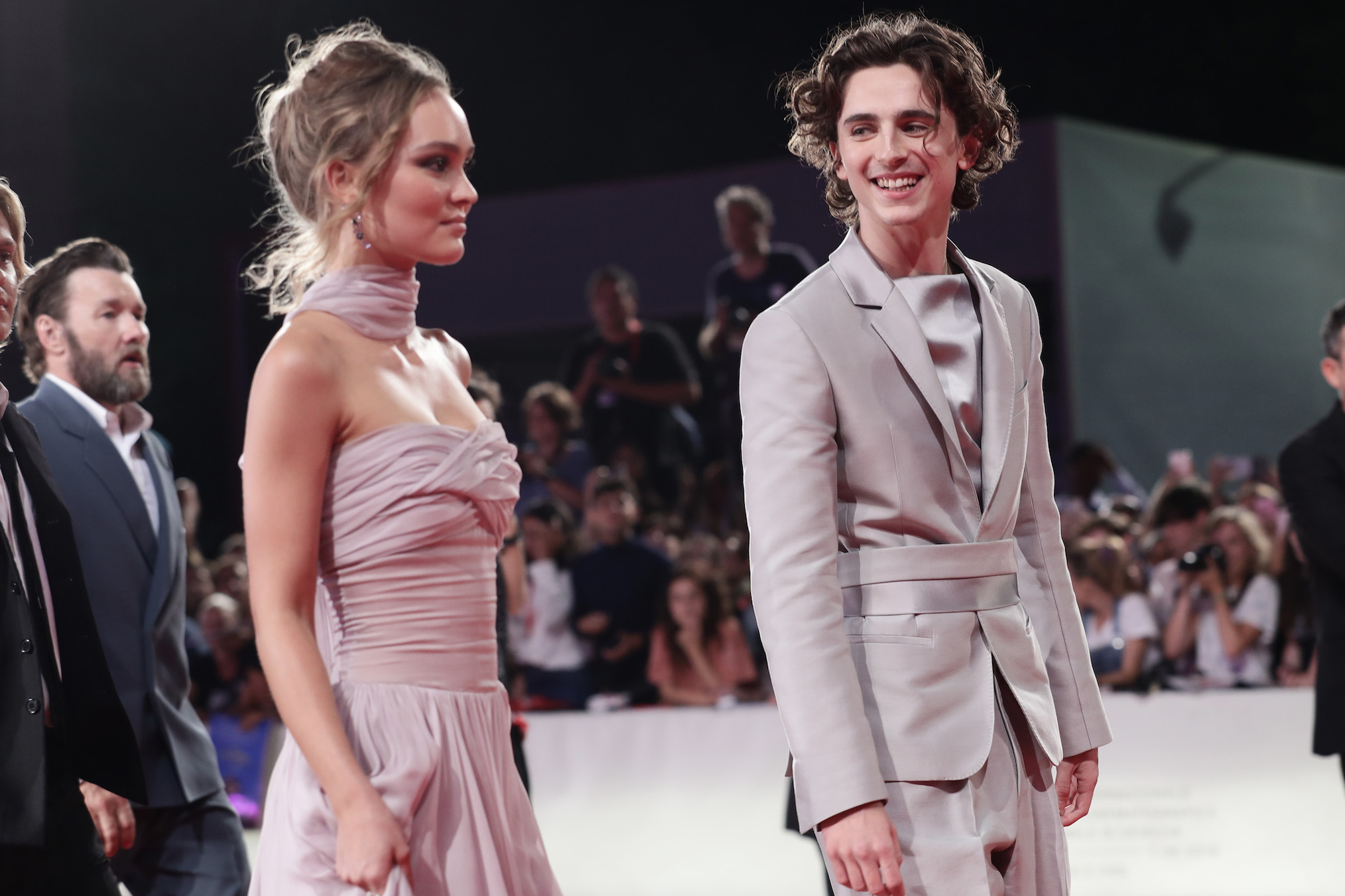 VENICE, ITALY - SEPTEMBER 02: Lily-Rose Depp and Timothee Chalamet attend 