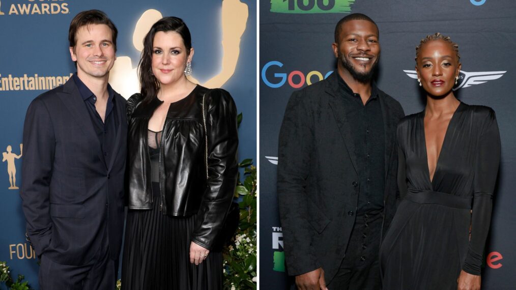 Jason Ritter and Melanie Lynskey attend the SAG Awards Season Celebration at Chateau Marmont on December 12, 2024 in Los Angeles, California / Edwin Hodge and Skye P. Marshall attend The Root 100 2024 Gala at The Apollo Theater on December 05, 2024