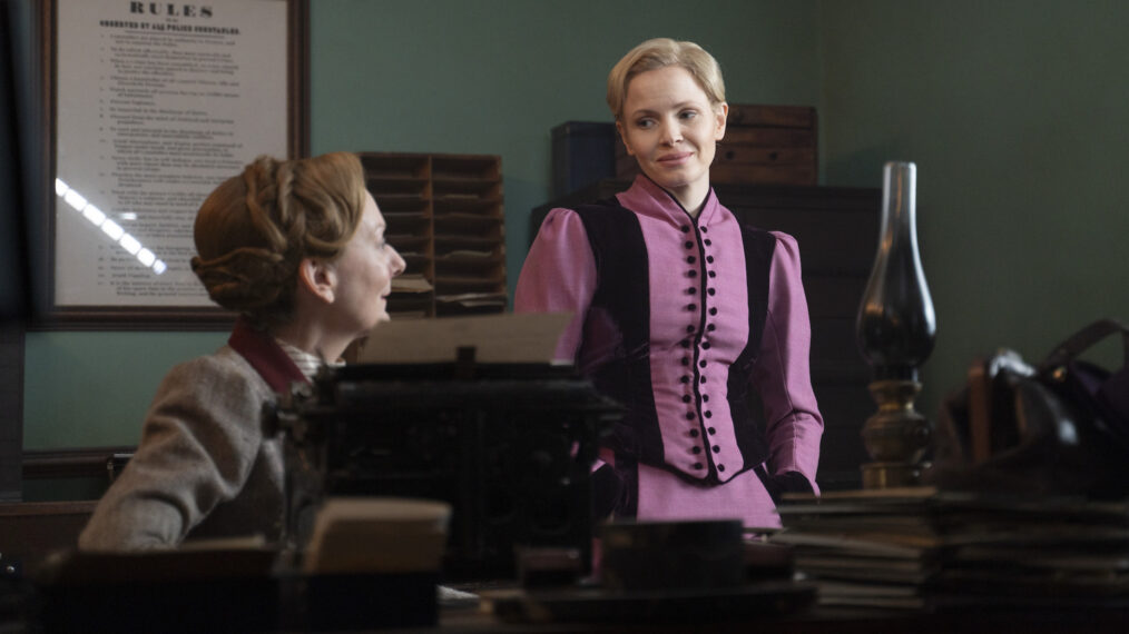 Ivy (Cathy Belton), Eliza Scarlet (Kate Phillips) in 'Miss Scarlet' Season 5 Episode 3