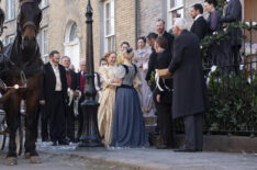 Mr Potts (Simon Ludders), Ivy (Cathy Belton), Eliza Scarlet (Kate Phillips), Clarence (Paul Bazely), DS Phelps (Tim Chipping), Oliver Fitzroy (Evan McCabe) in 'Miss Scarlet' Season 5 Episode 6