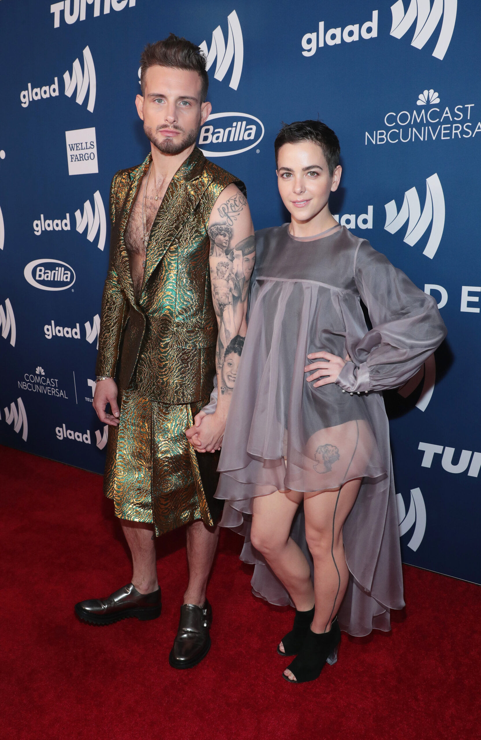 Nico Tortorella (L) and Bethany Meyers attend Rising Stars at the GLAAD Media Awards