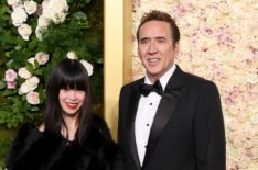 Riko Shibata and Nicolas Cage attend the 82nd Annual Golden Globe Awards at The Beverly Hilton on January 05, 2025