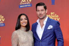 Paige DeSorbo and Craig Conover attend the 2022 MTV Movie & TV Awards: UNSCRIPTED at Barker Hangar in Santa Monica