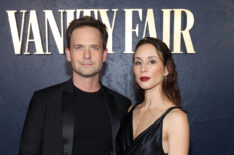 Patrick J. Adams and Troian Bellisario arrive as Vanity Fair and Amazon MGM Studios celebrate Awards Season 2025 at Chateau Marmont's Bar Marmont on January 04, 2025 in Hollywood, California.