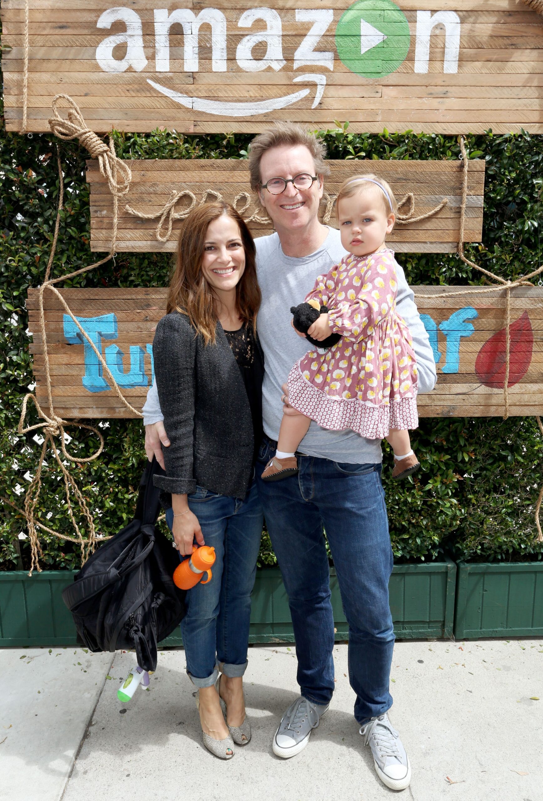 General Hospital actress Rebecca Budig, Michael Benson, and daughter Charlotte Jo Benson attend Amazon Original Series 