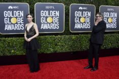 Rooney Mara and Joaquin Phoenix attend the 77th Annual Golden Globe Awards at The Beverly Hilton Hotel on January 05, 2020 in Beverly Hills, California.