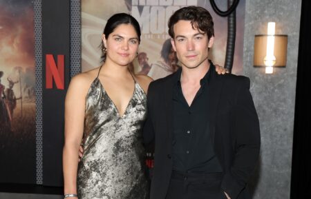 Alicia Ruelas and Rory Gibson attend the Netflix Premiere of Zack Snyder's REBEL MOON - Part One: A Child of Fire at TCL Chinese Theatre on December 13, 2023 in Hollywood, California.