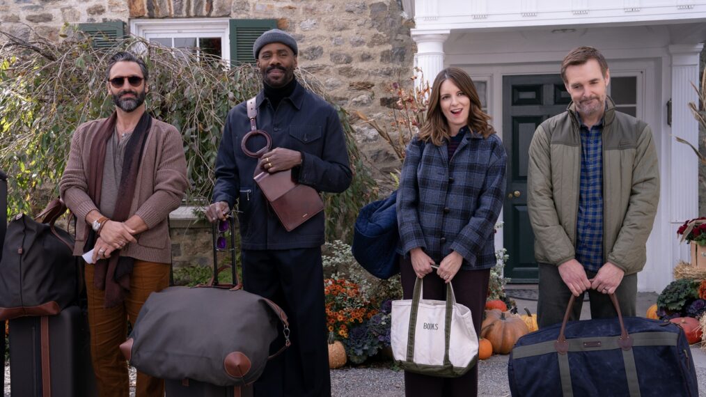 Marco Calvani as Claude, Colman Domingo as Danny, Tina Fey as Kate, and Will Forte as Jack in 'The Four Seasons'