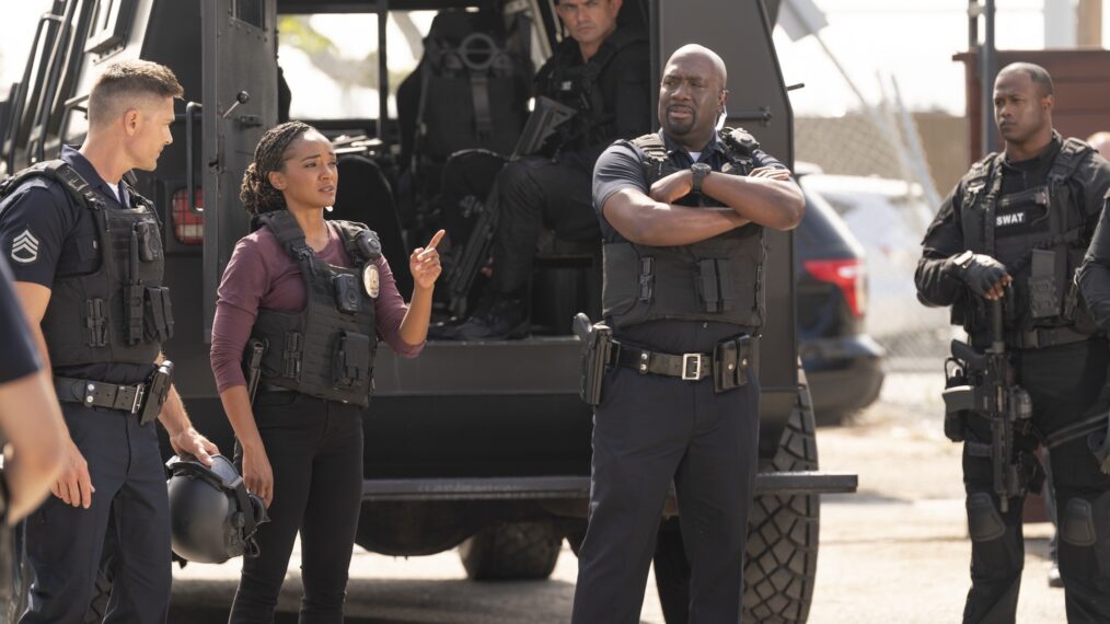 Mekia Cox as Harper, Richard T. Jones as Grey — 'The Rookie' Season 7 Premiere 