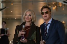 Hannah Waddingham as Heidi and David Morrissey as Thomas in The Woman in Cabin 10.