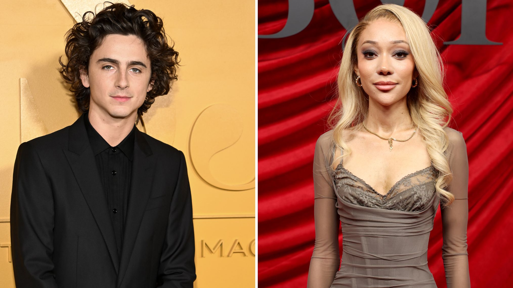 NEW YORK, NEW YORK - NOVEMBER 01: Timothée Chalamet attends the WSJ. Magazine 2023 Innovator Awards sponsored by Harry Winston, Hyundai Motor America, Montblanc, Rémy Martin and Roche Bobois at MoMA on November 01, 2023 in New York City and PARIS, FRANCE - SEPTEMBER 28: Sarah Talabi attends the Business of Fashion BoF 500 Class of 2024 during Paris Fashion Week at Shangri-La Hotel Paris on September 28, 2024 in Paris, France.