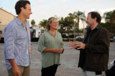 Actor Tony Goldwyn, production designer Jane Musky and Executive producer Steven-Charles Jaffe attend The Academy of Motion Picture Arts and Sciences' Oscars outdoors screening of 'Ghost' on July 13, 2012 in Hollywood, California.