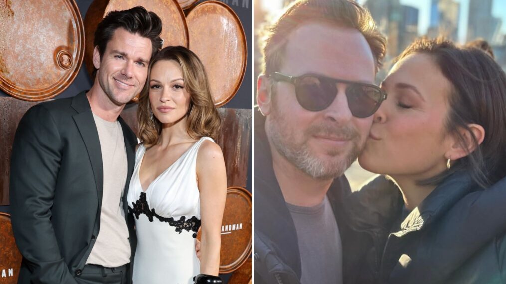 Kevin McGarry and Kayla Wallace attend the 'Landman' premiere at Paramount Studios on November 12, 2024 in Los Angeles, California / Ben Rosenbaum and Erin Krakow together