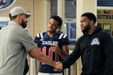 Michael Evans Behlin, Nathaniel Logan McIntyre, and Osy Ikhile star in 'All American' Season 7