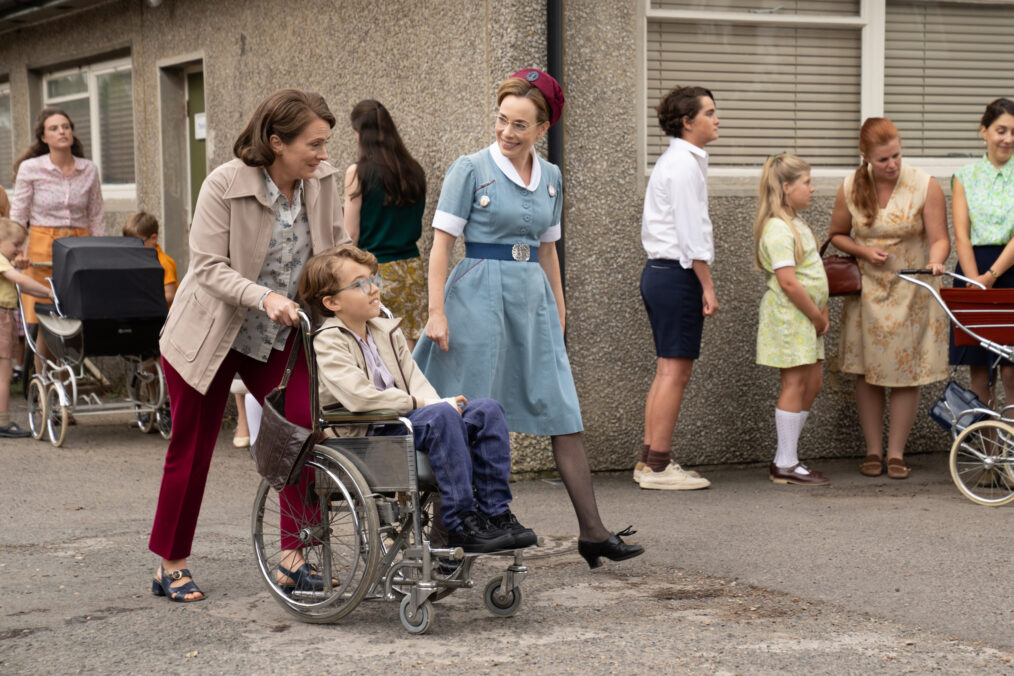 Joanna Horton as Jill Trottwood, Teddy Berriman as Andrew Trottwood, and Laura Main as Shelagh Turner in 'Call the Midwife' - Season 14 Episode 4
