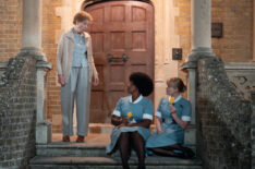 Linda Bassett as Nurse Crane, Renee Bailey as Joyce Highland, and Natalie Quarry as Rosalind Clifford in ‘Call the Midwife’ Season 14 Episode 5