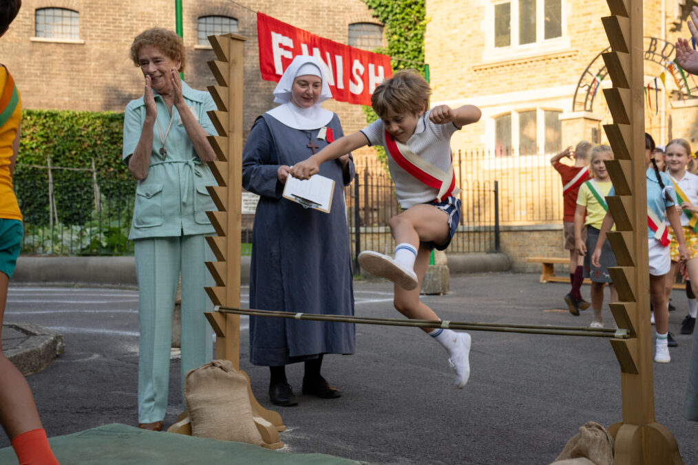 Linda Bassett as Nurse Crane, Rebecca Gethings as Sister Veronica, and Edward Shaw as Teddy Turner in ‘Call the Midwife’ Season 14 Episode 5