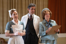 Laura Main as Shelagh Turner, Stephen McGann as Dr Turner, and Annabelle Apsion as Violet Buckle in 'Call the Midwife' - Season 14 Episode 4