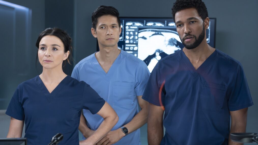 Caterina Scorsone, Harry Shum Jr., and Anthony Hill in Grey's Anatomy - 'Hit the Floor'
