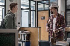 Patrick Gibson as Dexter Morgan and James Martinez as Batista in Dexter: Original Sin episode 5, season 1, streaming on Paramount+ with SHOWTIME, 2024. Photo Credit: Patrick Wymore/Paramount+ with SHOWTIME.