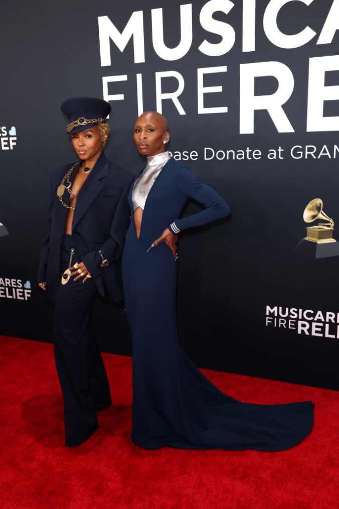 Janelle Monáe and Cynthia Erivo attend the 67th Annual Grammy Awards on February 2, 2025 in Los Angeles