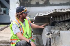 Tyson Lee checking out excavator tracks