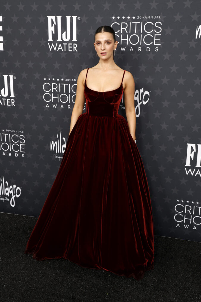 Marisa Abela attends the 30th Annual Critics Choice Awards at Barker Hangar on February 07, 2025 in Santa Monica, California.
