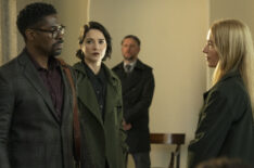 Tongayi Chirisa as Ciprien Grieve, Mariana Novak as Polina Vilkov, Franka Potente as Annamieke in 'Mayfair Witches' Season 2 Episode 6 - 'Michaelmas'