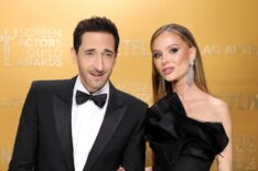 Adrien Brody and Georgina Chapman attend the 31st Annual Screen Actors Guild Awards at Shrine Auditorium and Expo Hall on February 23, 2025 in Los Angeles, California.