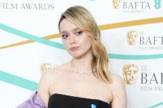 Aimee Lou Wood attends the EE BAFTA Film Awards 2023 at The Royal Festival Hall on February 19, 2023 in London, England.