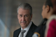 Alan Ruck as Peter Hepson, Carra Patterson as Kaya Blanke, and Carrie Preston as Elsbeth Tascioni in 'Elsbeth' Season 2 Episode 10 - 'Finance Bros'