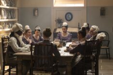 Gracie McGonigal as Hazel, Yerin Ha as Sophie Beckett, Oli Higginson as Footman John in 'Bridgerton' Season 4