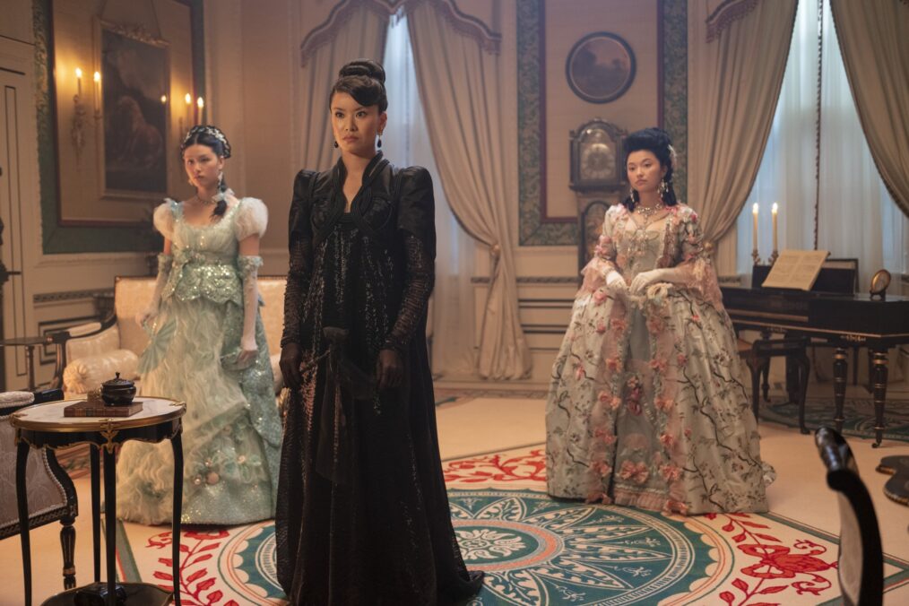 Isabella Wei, Katie Leung, and Michelle Mao in 'Bridgerton' Season 4