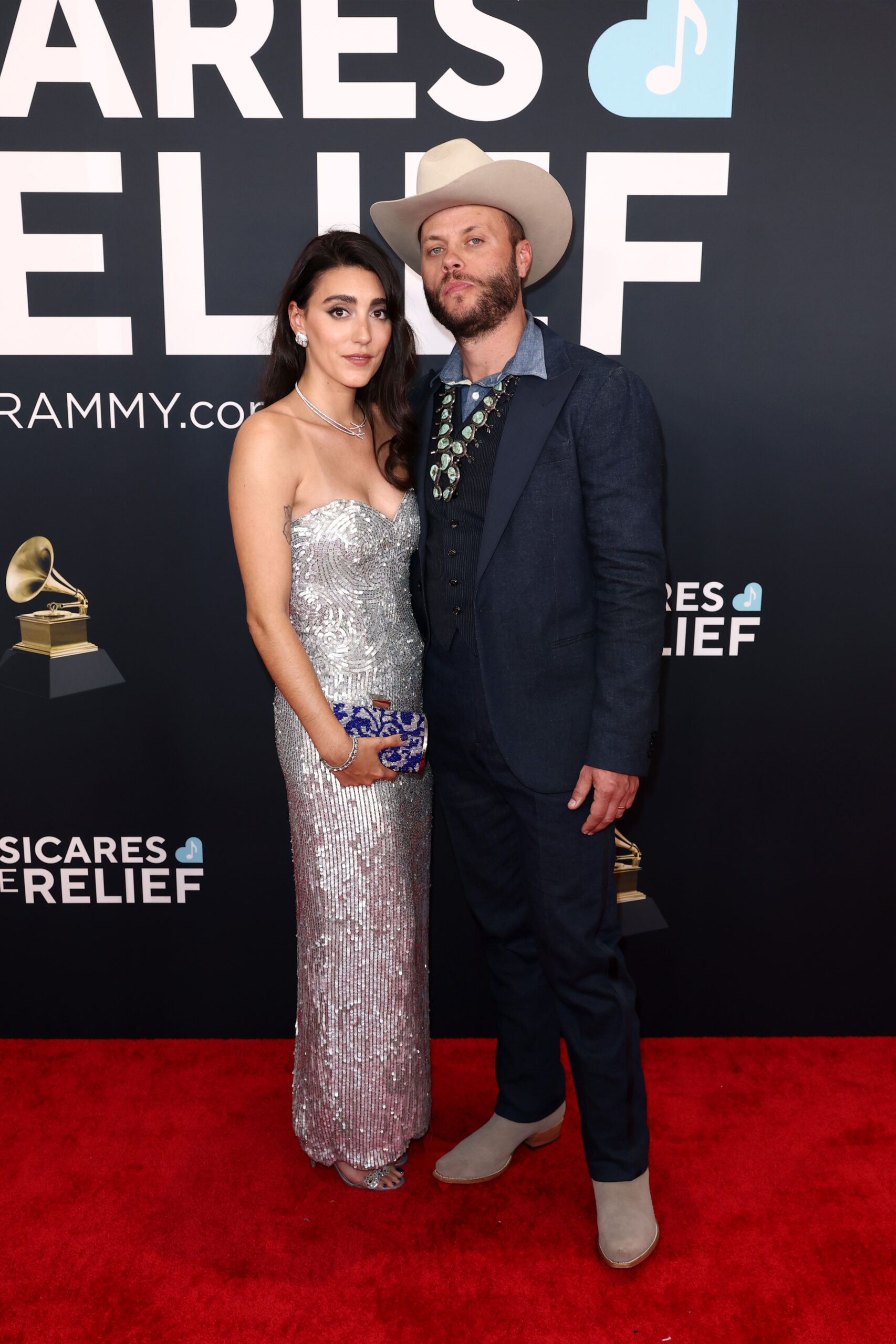 Taylor Day Grace and Charley Crockett attend the 67th Annual GRAMMY Awards