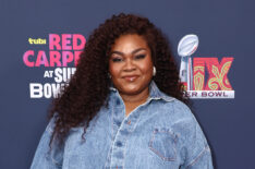 Da'Vine Joy Randolph attend the purple carpet during the Super Bowl LIX