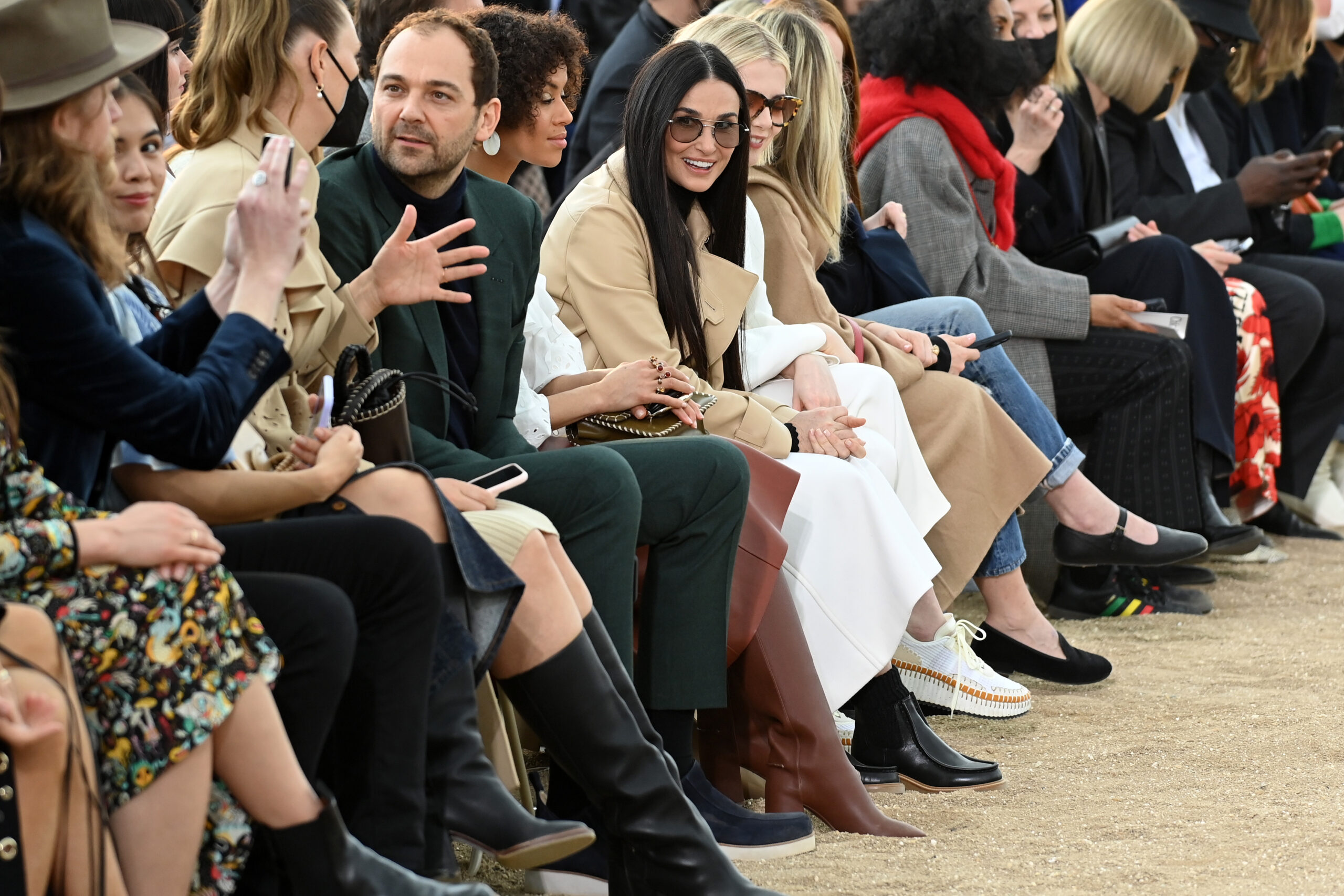 Maria Sharapova, Daniel Humm, Gugu Mbatha-Raw and Demi Moore attend the Chloe Womenswear Fall/Winter 2022/2023 show as part of Paris Fashion Week on March 03, 2022 in Paris, France