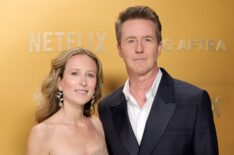 Shauna Robertson and Edward Norton attend the 31st Annual Screen Actors Guild Awards at Shrine Auditorium and Expo Hall on February 23, 2025 in Los Angeles