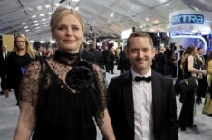 Mette-Marie Kongsved and Elijah Wood attend the 30th Annual Screen Actors Guild Awards at Shrine Auditorium and Expo Hall on February 24, 2024 in Los Angeles, California.