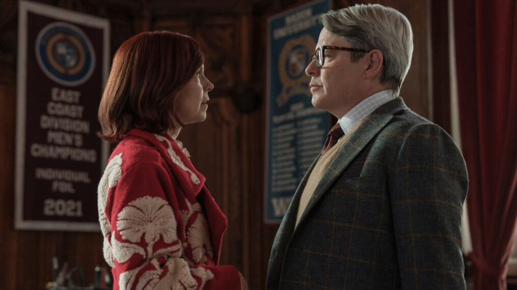Carrie Preston and Matthew Broderick in 'Elsbeth' Season 2 Episode 12, 'Foiled Again'