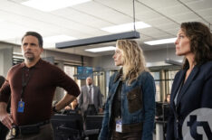 Jeremy Sisto as Assistant Special Agent in Charge Jubal Valentine, Shantel VanSanten as Special Agent Nina Chase, and Alana De La Garza as Special Agent in Charge Isobel Castille — 'FBI' Season 7 Episode 13 'Unearth'