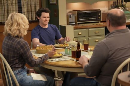 Rachel Bay Jones, Montana Jordan, and Will Sasso in 'Georgie & Mandy's First Marriage'