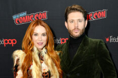 Danneel Ackles and Jensen Ackles attend the Warner Bros. The Winchesters interview during New York Comic Con 2022 on October 09, 2022 in New York City.