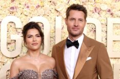 Sofia Pernas and Justin Hartley attend the 81st Annual Golden Globe Awards at The Beverly Hilton on January 07, 2024 in Beverly Hills, California.