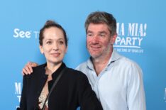 Katherine Parkinson and Harry Peacock attend the 5th anniversary gala of 'Mamma Mia! The Party' at The O2 Arena on September 04, 2024 in London, England.