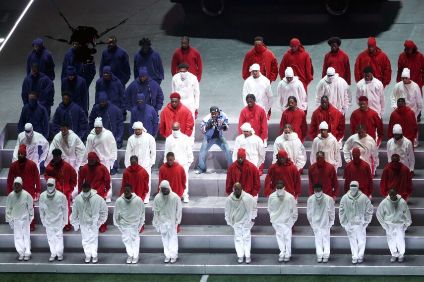 Kendrick Lamar performs onstage during Apple Music Super Bowl LIX Halftime Show at Caesars Superdome