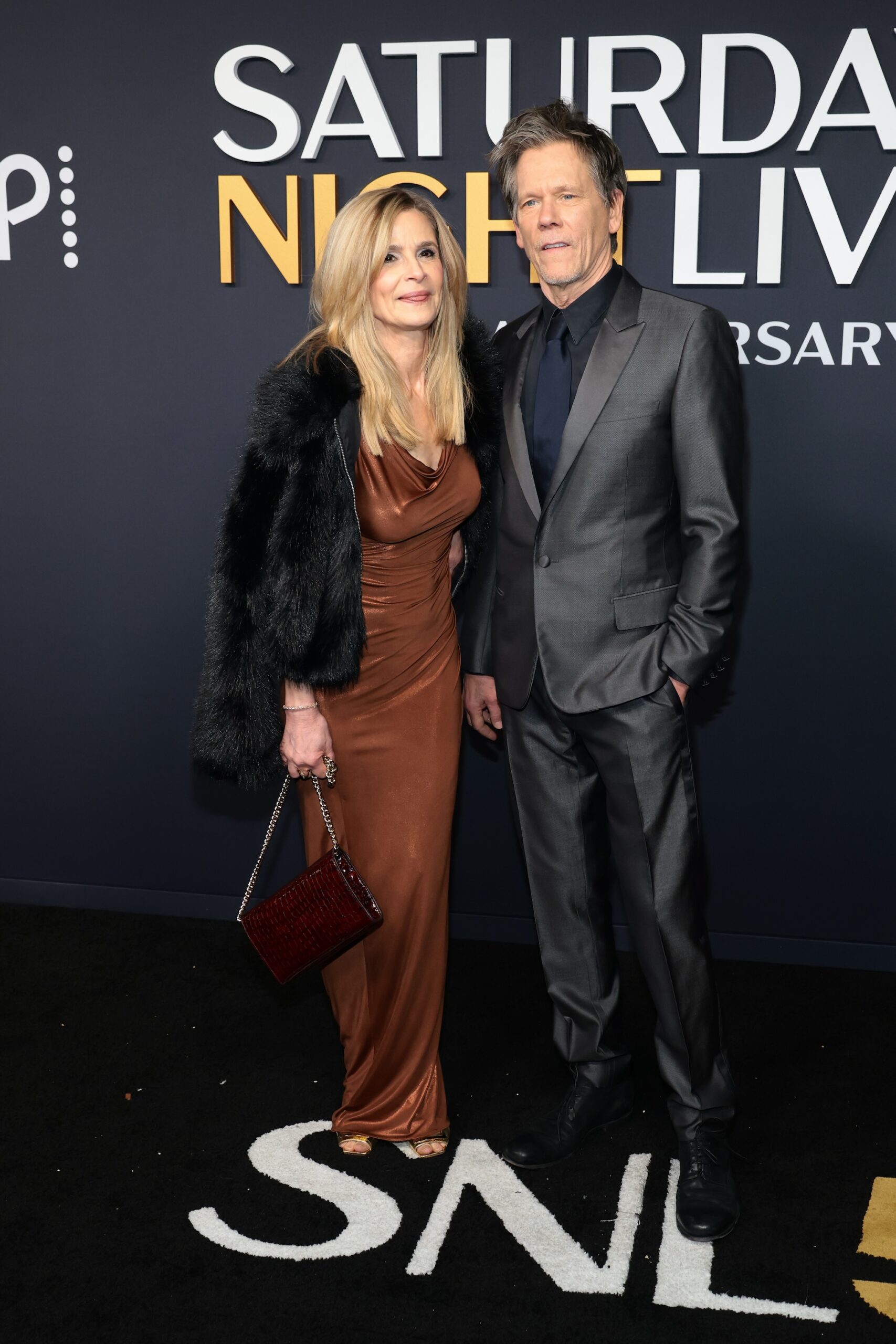 Kyra Sedgwick and Kevin Bacon attend SNL50: The Anniversary Special on February 16, 2025 in New York City.